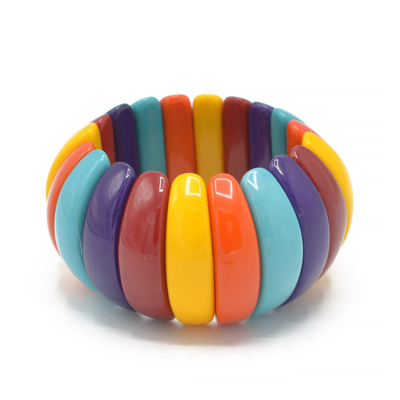 Multi Color Resin Beads Stretch Bracelet