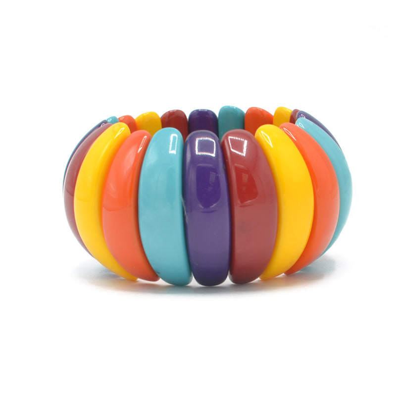 Multi Color Resin Beads Stretch Bracelet