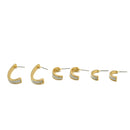 GOLD SET OF 3 GLITTER POST EARRINGS