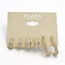 GOLD SET OF 3 GLITTER POST EARRINGS