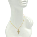 ✝️ Gold Crystal Cross Necklace (18" Chain, 1.5" Pendant)
