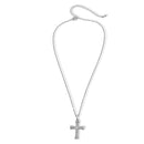✝️ Rhodium Crystal Cross Necklace (18" Chain, 1.5" Pendant)