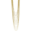 Gold tone metal Multi row Necklace