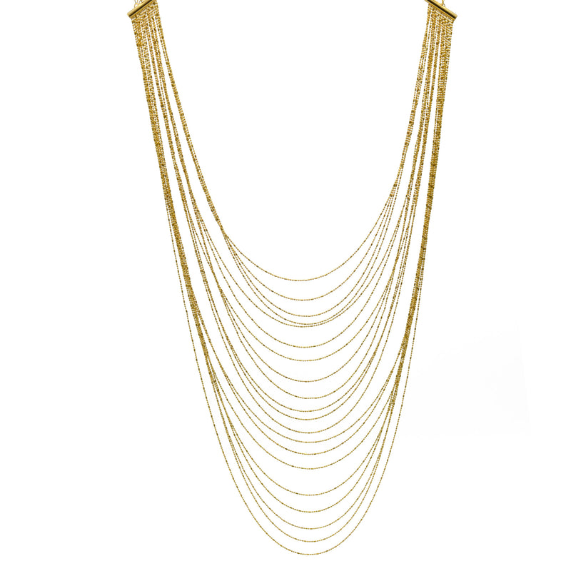 Gold tone metal Multi row Necklace
