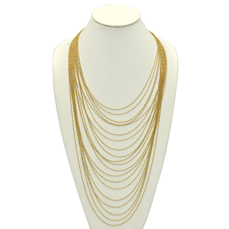 Gold tone metal Multi row Necklace