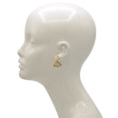 Gold-Tone Faceted Resin Inlay Dangle Earrings 1.7"