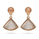 Gold-Tone Faceted Resin Inlay Dangle Earrings 1."