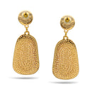 GOLD CHAMPAGNE GEOMETRIC FACETED DANGLE DROP EARRINGS