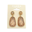 GOLD CHAMPAGNE GEOMETRIC FACETED DANGLE DROP EARRINGS