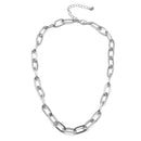 Silver Rectangle Link Chain Necklace