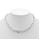 Silver Rectangle Link Chain Necklace