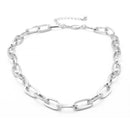 Silver Rectangle Link Chain Necklace