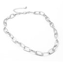 Silver Rectangle Link Chain Necklace