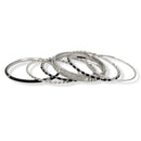Silver & Black 5-Piece Bangle Set