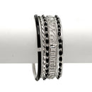 Silver & Black 5-Piece Bangle Set