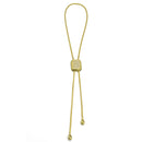 GOLD RECTANGULAR PAVE CRYSTAL PENDANT NECKLACE