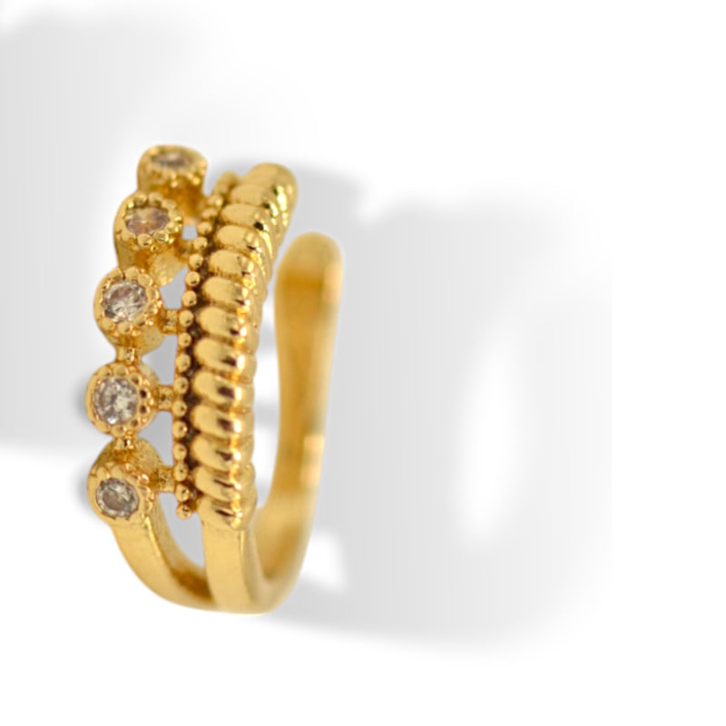 Gold Sparkling Cuff Ear Clip – 0.5" Inch No Piercing Required Fashion Earring