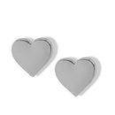 Solid Gold tone Heart Stud Earrings 0.5"