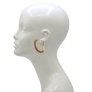 Beaded Hoop Earrings – Gold Tone with Warm Brown Seed Beads, 2"