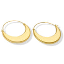 Ivory Crescent Hoop Earrings – Gold-Tone, 2"