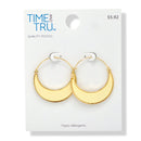 Ivory Crescent Hoop Earrings – Gold-Tone, 2"