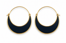 Gold Tone Dark Olive Crescent Hoop Earrings for Women – 1.8" Lightweight Statement Fashion Earrings