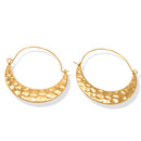 Hammered Crescent Hoop Earrings – Gold-Tone, 2"