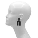 Geometric Black Arch Earrings – 2.2" Statement Hoops