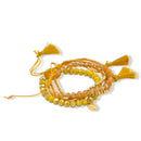 Gold Yellow Multi-Strand Pull String Faceted Bead Bracelet