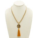 Gold Bead Long Adjustable Chain with gold thread Tassel Necklace A Fusion of Tradition and Modern Elegance