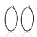 3-Piece Hoop Earrings Set – 2" Large Hoops with Crystal Accents | Gold, Silver & Gunmetal Finish