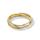 Two-Tone Interlocking Rolling Ring Set – Gold & Silver Mixed Metal