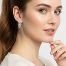 Modern Silver Bubble Hoop Post Earrings – 1" Statement Earrings | Elegant Contemporary Design