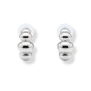 Modern Silver Bubble Hoop Post Earrings – 1" Statement Earrings | Elegant Contemporary Design