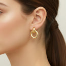 Gold Link Drop Earrings 1.4"