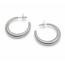 Silver Textured Hoop Earrings