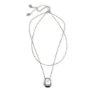 18" Silver-Tone 2-Piece Separate Necklace Set – Hammered Medallion & Textured Chain with 3" Extenders