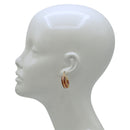 Tortoise Shell Acetate Resin Hoop Earrings with Gold Inlay – Vintage Style C-Hoops – Lightweight Statement Jewelry for Women 1.25"