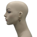Gold Tribal Fashion Eye Round Color Beads & Enamel Drop earrings
