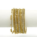 Gold and Crystal 11 Peace Bangle set