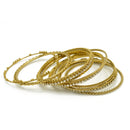 Gold and Crystal 11 Peace Bangle set