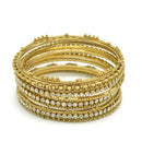 Gold and Crystal 11 Peace Bangle set