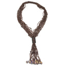 Turquoise multi layered Seed beads tassel long Necklace