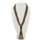 Turquoise multi layered Seed beads tassel long Necklace