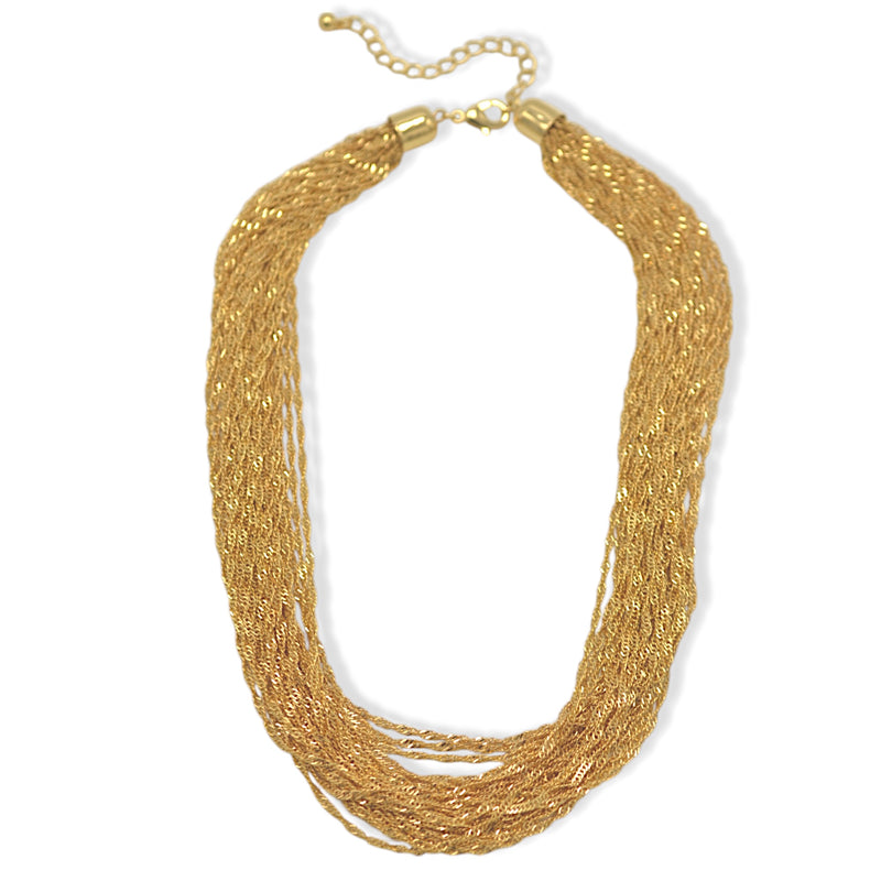 Gold Multi-layer Link chain necklace