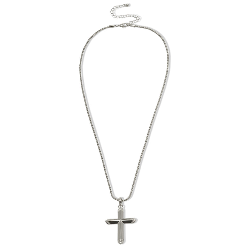 Classic Silver Cross Pendant Necklace (24-inch)