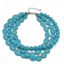 Turquoise Big Beads Layer Necklaces