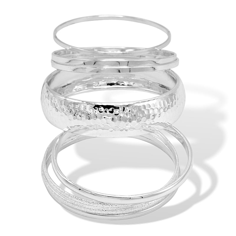 Silver Bangle Set – 8 Pieces