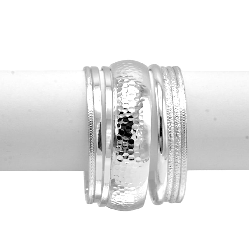 Silver Bangle Set – 8 Pieces