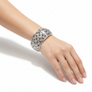Intricate Silver Woven Basket-Weave Statement Cuff Bracelet